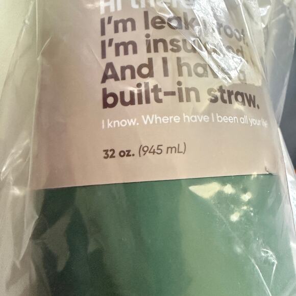 Owala FreeSip 32oz Stainless Steel Water Bottle Green Travel Tumbler New - Picture 2 of 8